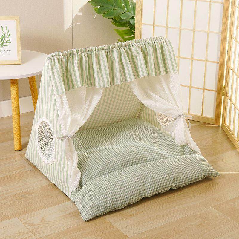 夏季猫窝帐篷四季通用狗窝中小型可拆洗半封闭猫狗床高颜值宠物窝,淘宝优惠券,粉丝福利购,淘宝优惠卷