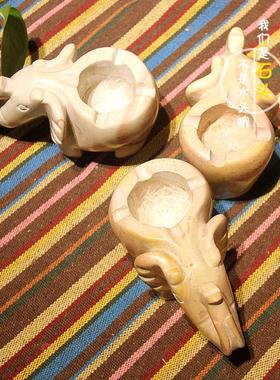 非洲工艺品肯尼亚特产肥皂石装饰手工雕刻摆件天然石头创意烟灰缸