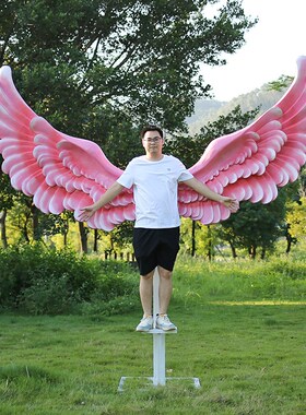 网红天使翅膀挂墙背景装饰品道具户外玻璃钢摆件景区互动打卡雕塑