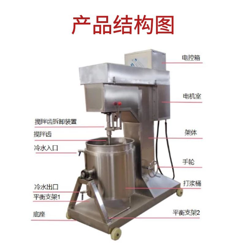 全自动打浆机商用肉丸打浆上劲机器加工鱼丸的机器香肠肉馅搅拌机 - 图2