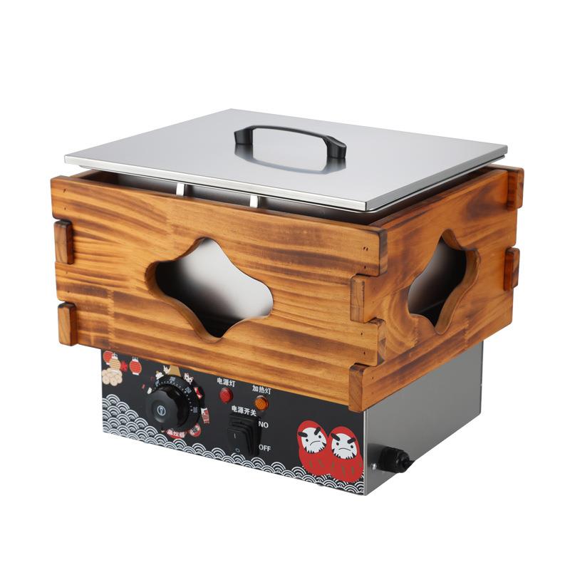 Source Factory Commercial Desktop Japanese Wooden Frame 10 Single Cylinder 9 Grid Electric Oden Cooking Machine String and Grid Cooking Pot