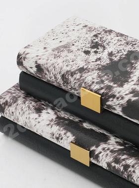 彷皮马毛纹印花首饰盒收纳盒样板房售楼处衣帽间卧室装饰品摆件