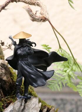 江湖故人古风侠客小人物模型假山水陆缸创意微景观盆景造景小摆件