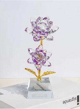 好运莲莲高档轻奢水晶摆饰