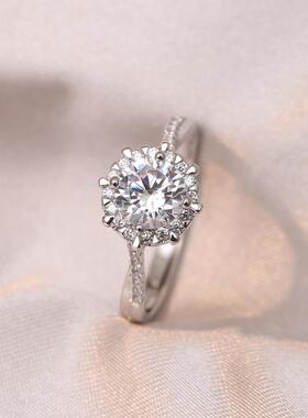 彷真钻戒星织款扭臂微镶男女活口一对戒结婚用的戒指婚礼仪式道具