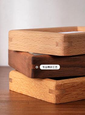 黑胡桃纸钞100元相框3英寸宝丽来相框小桌子打印照片DIY迷你装饰
