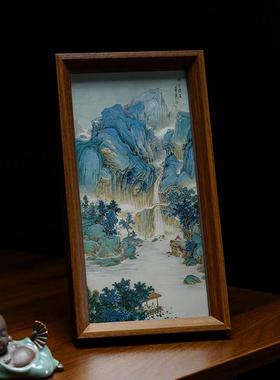 山水画 画摆件新中式相框画 画桌面风景画 画小尺寸挂画 画国画