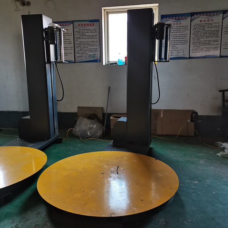 自动缠绕膜打包机 机场行李小型缠绕膜机 纸箱托盘压顶式缠绕机 - 图0