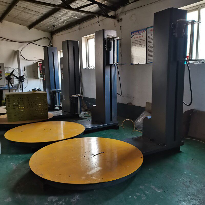 自动缠绕膜打包机 机场行李小型缠绕膜机 纸箱托盘压顶式缠绕机 - 图1