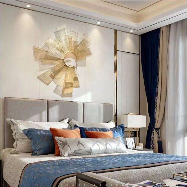 新中式餐厅客厅沙发背景墙壁饰轻奢玄关太阳壁挂样板房床头装饰品,淘宝优惠券,粉丝福利购,淘宝优惠卷