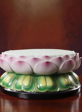 久畔陶瓷佛像底座垫高观音底座座台供奉供佛神佛像莲花底座圆形台