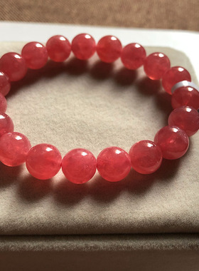 天然红纹石手链招爱情正桃花婚姻旺夫冰种阿根廷手串单圈水晶手链