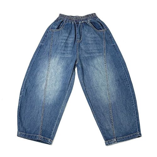 儿童洋气软糯薄款冰丝牛仔防蚊裤2025夏季男童宽松休闲弯刀裤长裤 - 图3