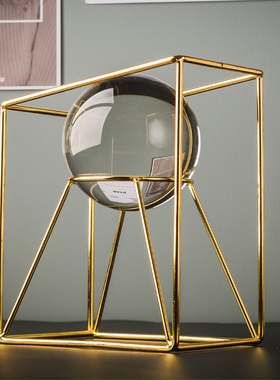 水晶球轻奢假书书立靠挡r摆件家居装饰艺术品现代简约创意房间摆