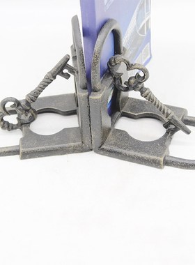 欧式铸铁钥匙和锁书挡家居复古创意工艺品办公室书立书靠个性送礼