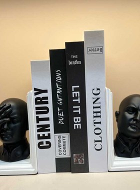 创意雕像人物书档电视柜书柜假书高档轻奢客厅玄关酒柜装饰品摆件