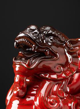 陶瓷貔貅摆件一对公母大号皮丘客厅玄关店铺家居装饰办公开业礼品