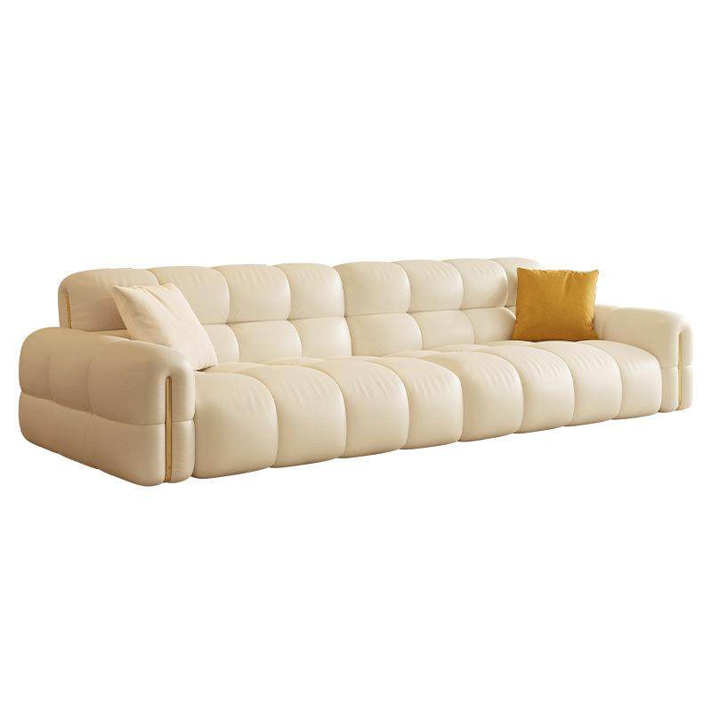 桐语特 轻奢巧克力钢琴键沙发直排小户型客厅奶油风泡芙真皮沙发,淘宝优惠券,粉丝福利购,淘宝优惠卷