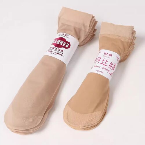 短丝袜女士袜子夏季薄款防勾丝肉色短钢丝袜耐磨短袜面膜超薄肤色-图1
