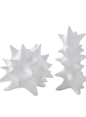 现代简约创意家居软装饰品摆设黑色海胆刺球陶瓷工艺品装饰品摆件