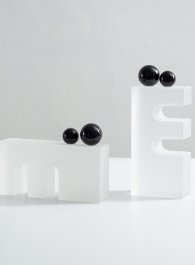 轻奢高档磨砂水晶摆件客厅电视背景柜几何装饰品酒柜书架书柜摆设