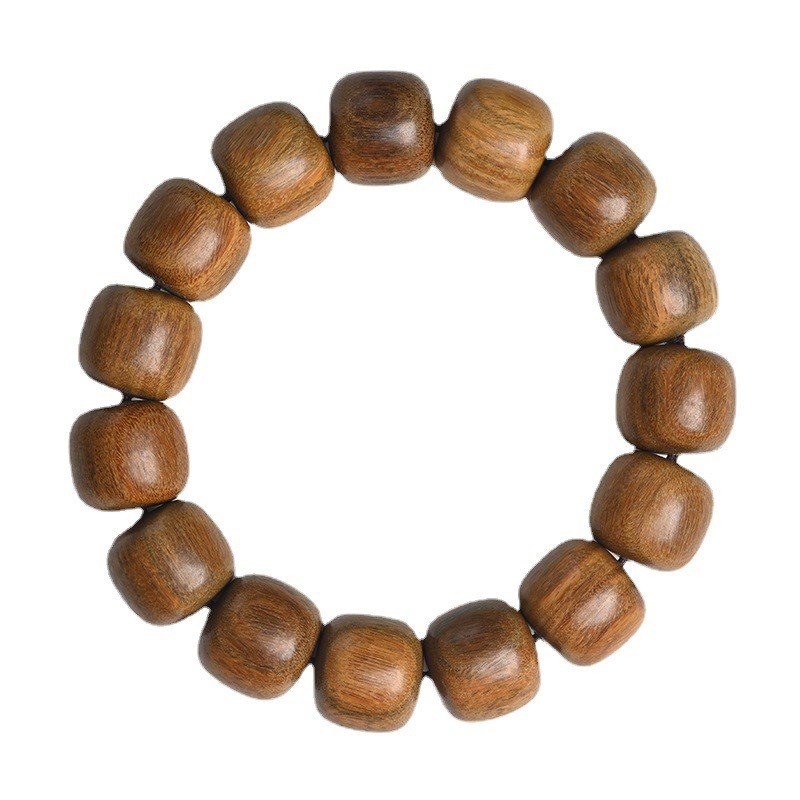 绿檀木老型珠珠手串女木质手链风檀香手串男民族风单圈简约 - 图2