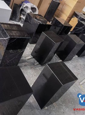 大理石底座客厅玄关样板间雕塑酒店落地岩L板花架装饰品摆件展示