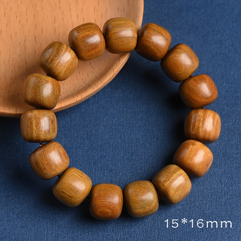 绿檀木老型珠珠手串女木质手链风檀香手串男民族风单圈简约 - 图3