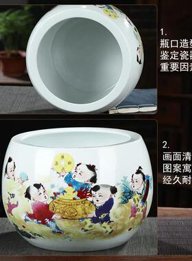 景德镇陶瓷器聚宝盆客厅玄关养鱼缸摆件创意家居装饰礼品花盆送礼