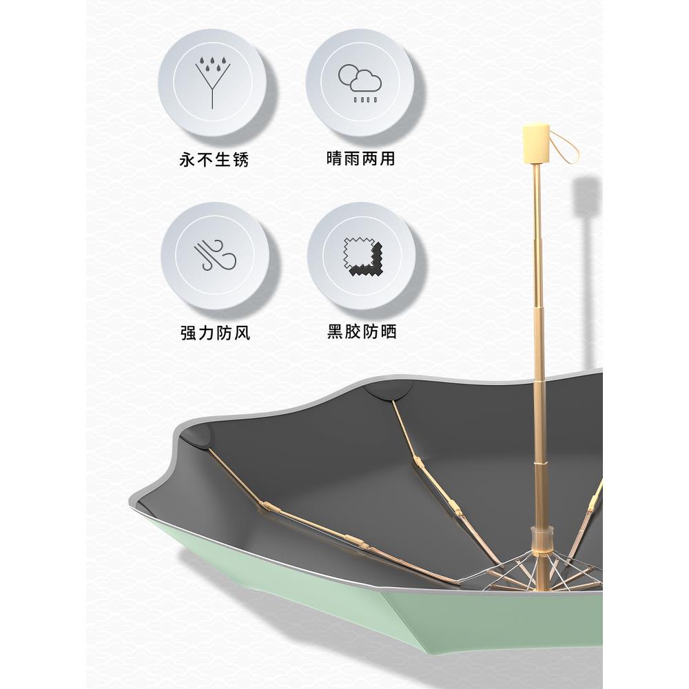 五折雨伞女晴雨两用伞八骨折叠高质量颜值便携8骨ins小众防晒遮阳 - 图0