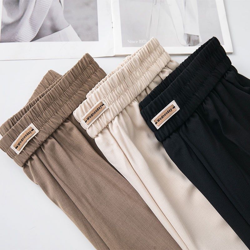 中年妈妈阔腿裤女2025年夏季新款松紧高腰宽松小个子百搭九分裤子,淘宝优惠券,粉丝福利购,淘宝优惠卷