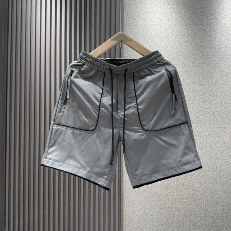夏季新款冰丝速干拉链口袋休闲短裤时尚百搭宽松透气直筒五分裤男,淘宝优惠券,粉丝福利购,淘宝优惠卷