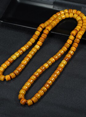 天然西藏牦牛骨108颗佛珠手串老料牛骨桶珠女男款藏式手链文玩