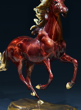 威弗列德马到成功办公室中式家居装饰工艺乔迁开业礼品纯铜马摆件