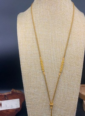 定制客户手工编织灰色八股绳编挂链项链毛衣链莲花配饰定制