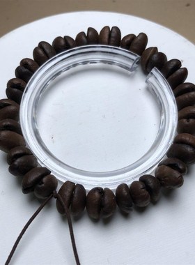 时髦人的 咖啡豆手链 有趣手串秋冬棕色系植物种子设计感手饰叠戴