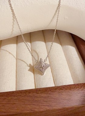 独特小众设计感菱形芒星项链轻奢高级感简约2023年新款时尚锁骨链