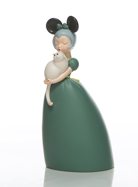 可米生活白夜童话新品薄云的猫创意客厅装饰摆件雕塑艺术品礼品