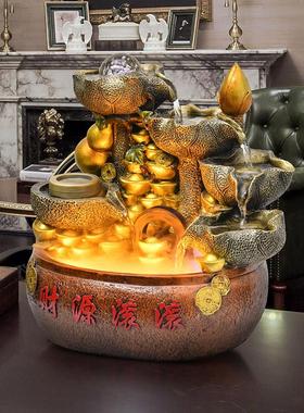 风水轮开业礼品聚宝盆新店店铺公司招财礼物吧台流水循环客厅摆件