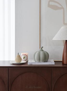 迪斯凯 泰国进口北欧轻奢客厅异形陶瓷干花花瓶花器南瓜梨摆件