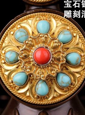 慧宝朵玛食子酥油花果纯铜密宗佛前八供用品摆件食子朵玛彩珠镶嵌