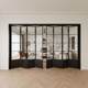 Aluminum alloy French retro folding door Kitchen Bathroom Living room balcony partition Railless folding glass door