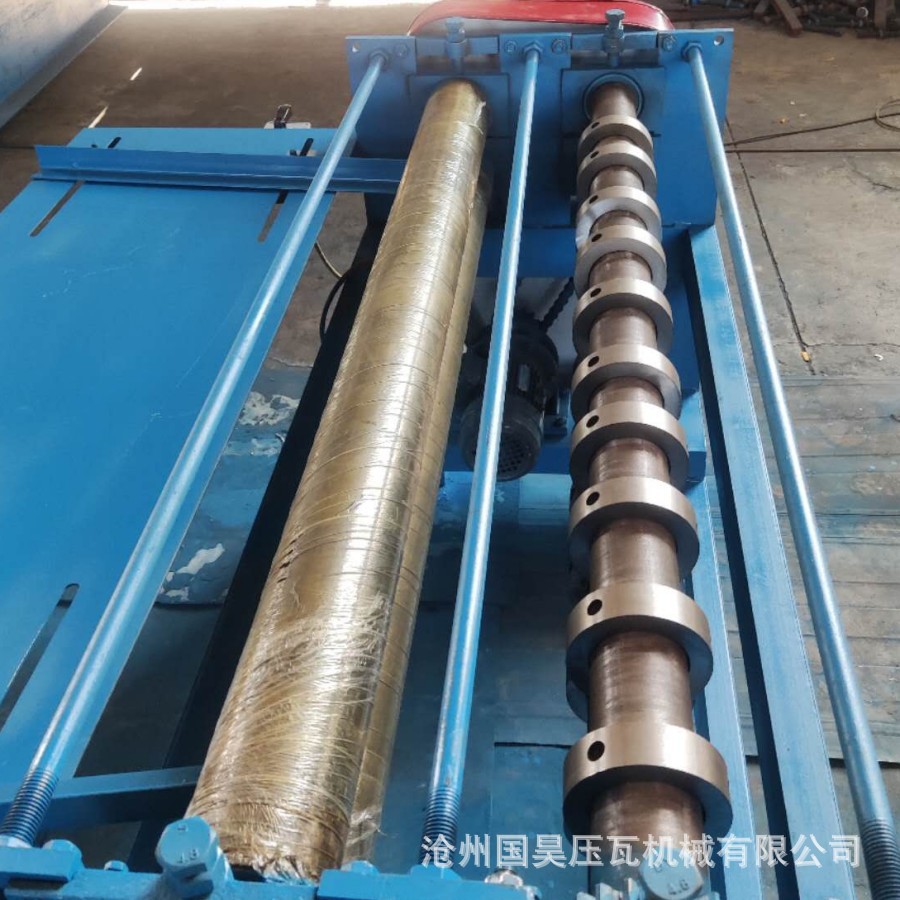 圆刀片彩钢板电动胶轴分条机,白铁皮分条机1.3米分条机国昊厂家 - 图0