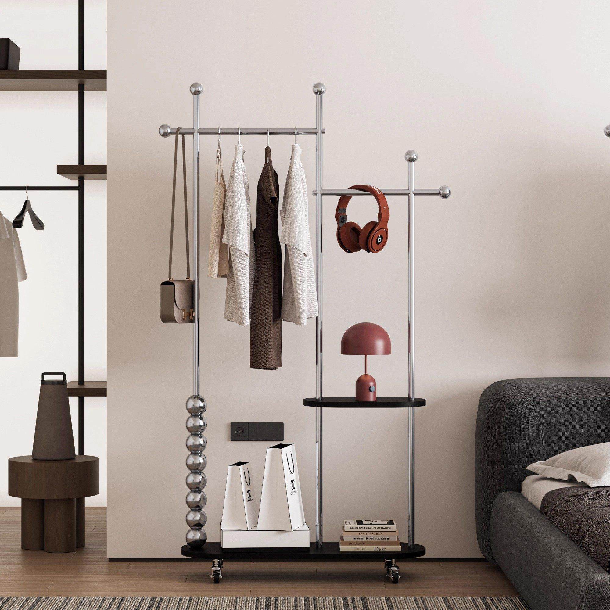 中古衣帽架不锈钢衣帽间挂衣架移动落地卧室床尾衣服收纳置物架子,淘宝优惠券,粉丝福利购,淘宝优惠卷