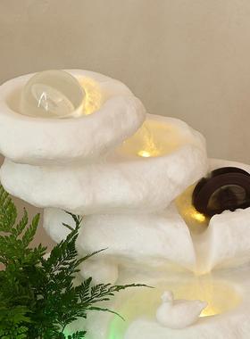 生财流水摆件风水球现代简约家居办公装饰鱼缸循环加湿桌面假山