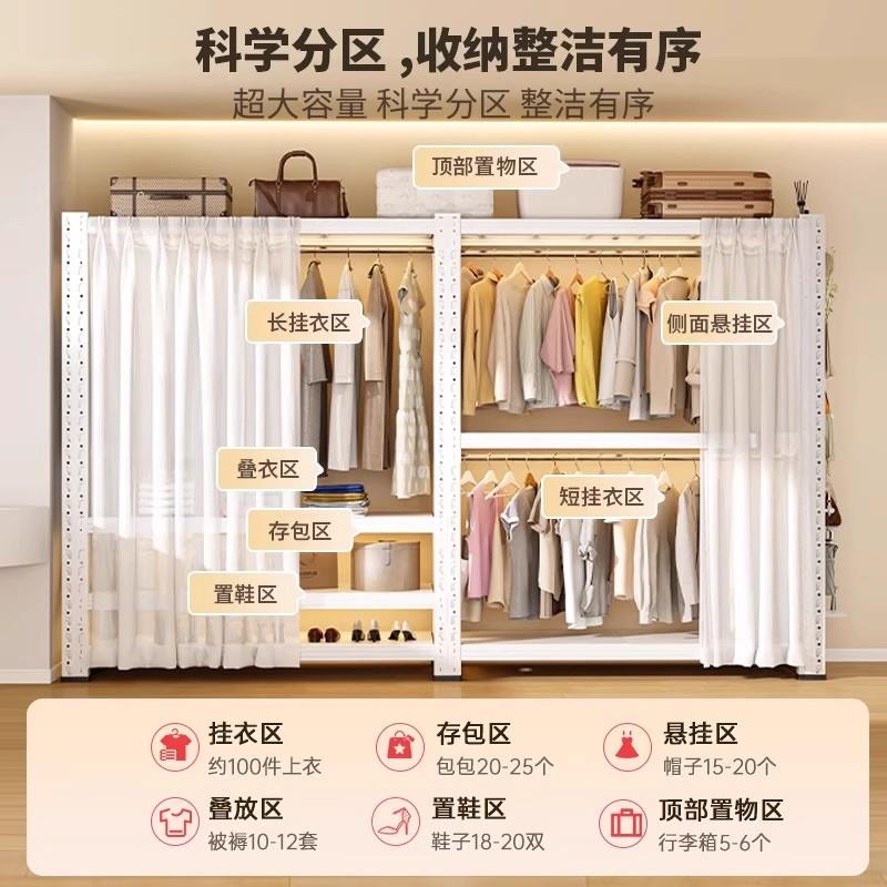 Chuangshi shelf wardrobe hole board floor-standing clothes hanger open DIY storage rack creative clothing storage rack