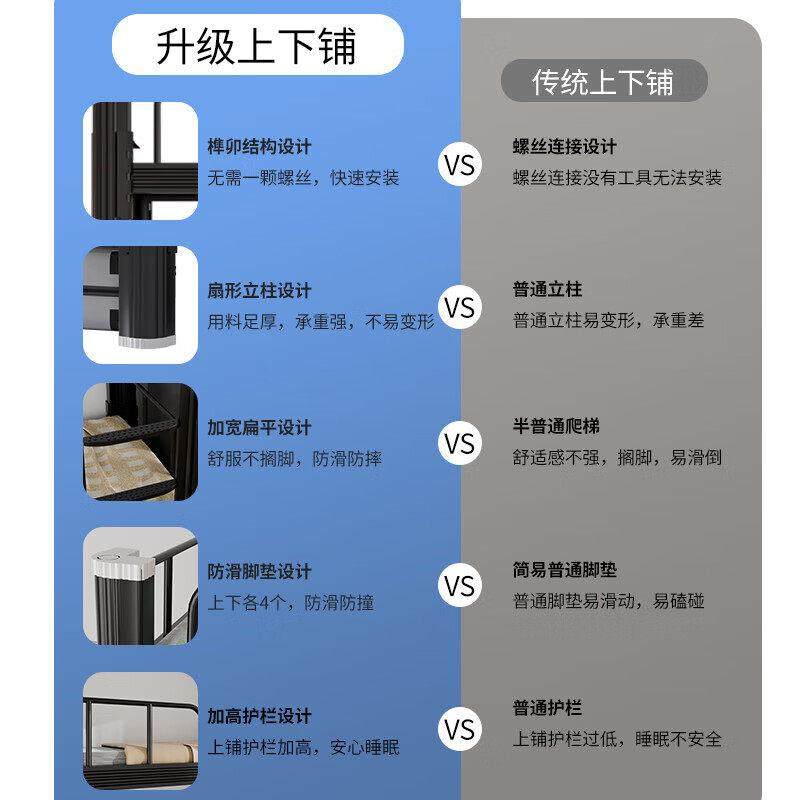 上下铺高低床加厚型材双层床简约公寓员工宿舍学生寝室铁艺钢架床,淘宝优惠券,粉丝福利购,淘宝优惠卷