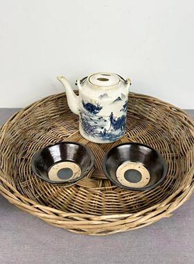 民俗老物件老式山水提梁壶喜鹊壶水壶茶壶古影视道具古董收藏摆件