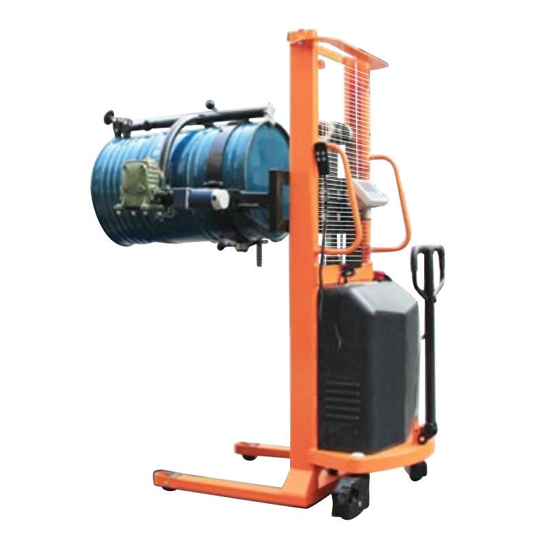 倒桶车钢桶胶桶液压堆高车圆桶升高车电子秤称重半电动油桶翻转车 - 图3