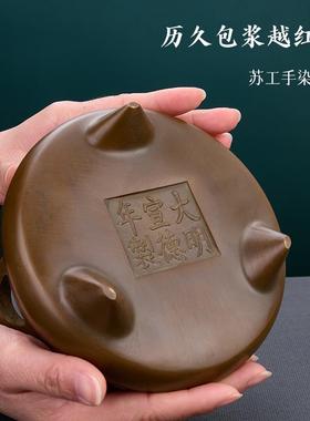 铜香炉摆件黄铜家用宣德炉盘香沉香室内茶桌香薰炉供奉装饰工艺品